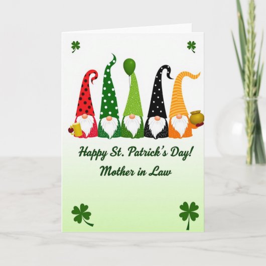 Carte de la Saint-Patrick en papier kraft Gnome (Devant)