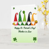 Carte de la Saint-Patrick en papier kraft Gnome (Fleur jaune)