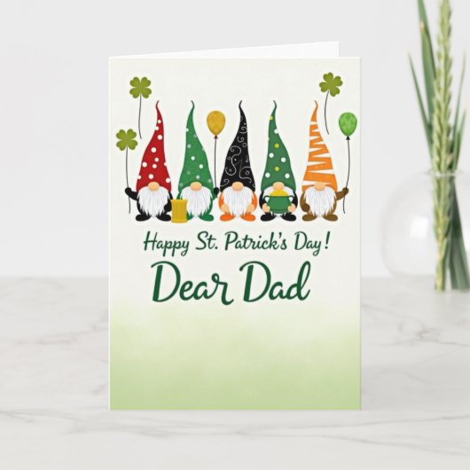 Carte de la Saint-Patrick en papier kraft Gnome (Devant)