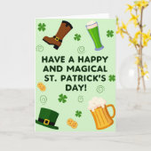 Carte de la Saint-Patrick en spirale verte (Fleur jaune)