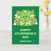 Carte de la Saint-Patrick Green Giggles (Fleur jaune)