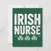 Carte de la Saint-Patrick Infirmière Irlandaise (Devant)