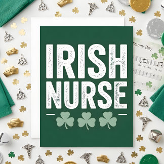 Carte de la Saint-Patrick Infirmière Irlandaise