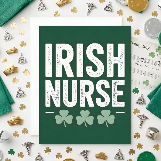 Carte de la Saint-Patrick Infirmière Irlandaise