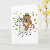 Carte de la Saint-Patrick Irlande Quokka et Licorn (Fleur jaune)