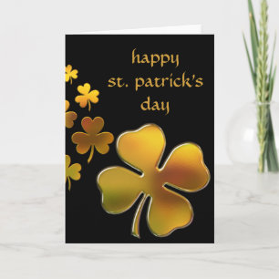 Carte de la Saint-Patrick Joyeux Shamrocks Dorés