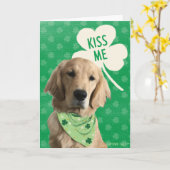 Carte de la Saint-Patrick Kiss Me I'm Golden (Fleur jaune)