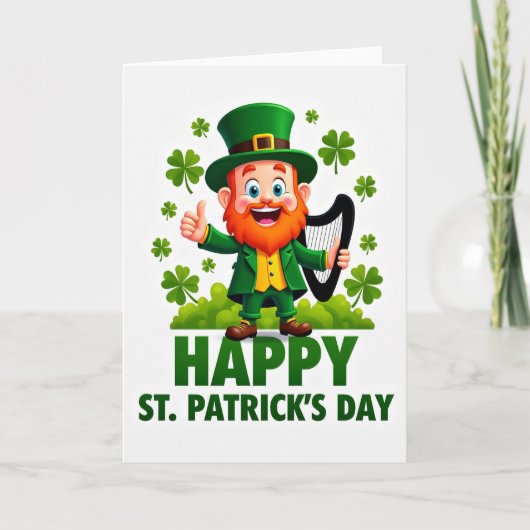 Carte de la Saint-Patrick Leprechaun Joyeuse (Devant)