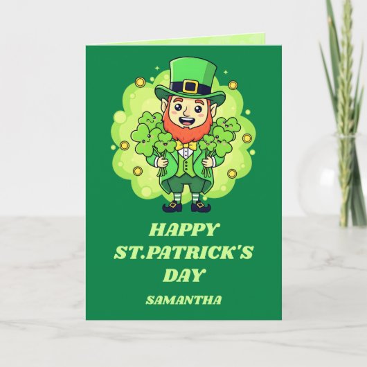 Carte de la Saint-Patrick Leprechaun Love (Devant)