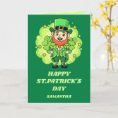 Carte de la Saint-Patrick Leprechaun Love (Fleur jaune)