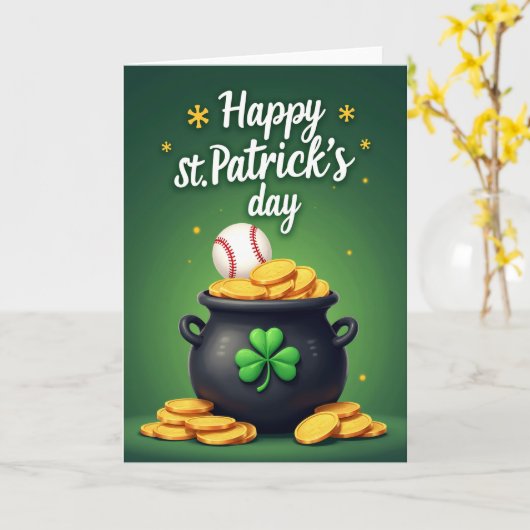 Carte de la Saint-Patrick Lucky Black Pot (Fleur jaune)