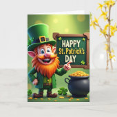 Carte de la Saint-Patrick Lucky Leprechaun (Fleur jaune)