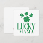 Carte de la Saint-Patrick Lucky Mama – Fête des Mè (Devant / Derrière)