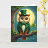 Carte de la Saint-Patrick Lucky Owl (Fleur jaune)