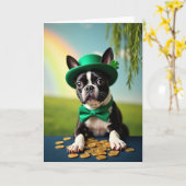 Carte de la Saint-Patrick Lucky Terrier (Fleur jaune)