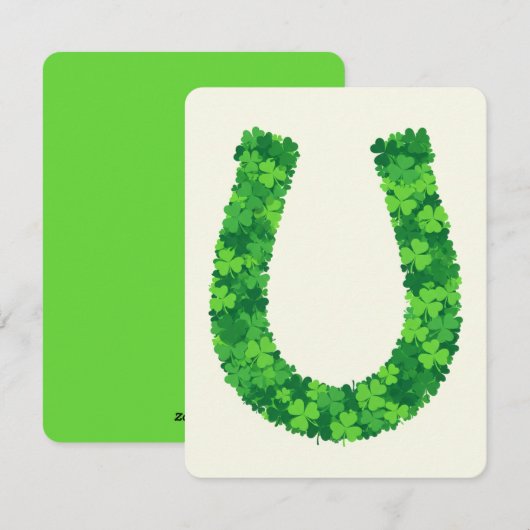 Carte de la Saint-Patrick Lucky U Shamrock (Devant / Derrière)
