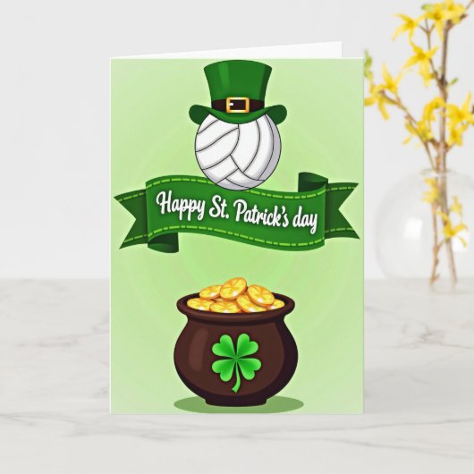 Carte de la Saint-Patrick Pot de Trèfle (Fleur jaune)