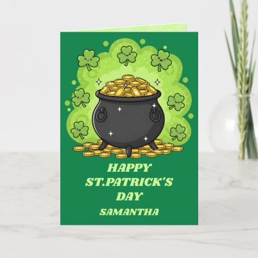 Carte de la Saint-Patrick Pot O’ Luck (Devant)