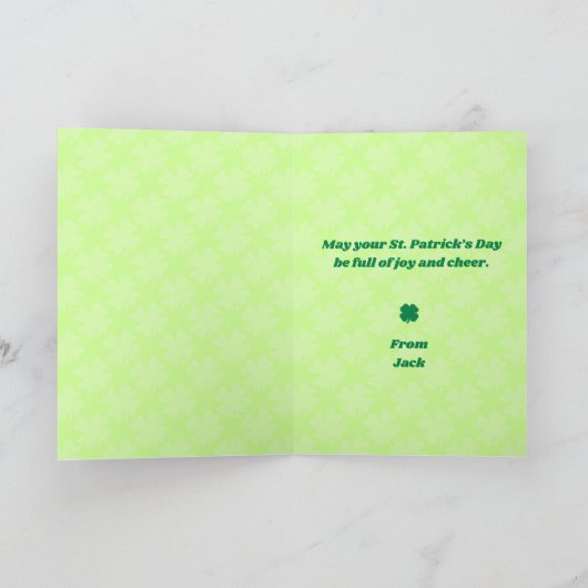Carte de la Saint-Patrick Pot O’ Luck (Intérieur)