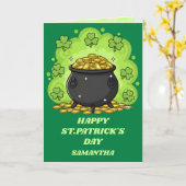 Carte de la Saint-Patrick Pot O’ Luck (Fleur jaune)