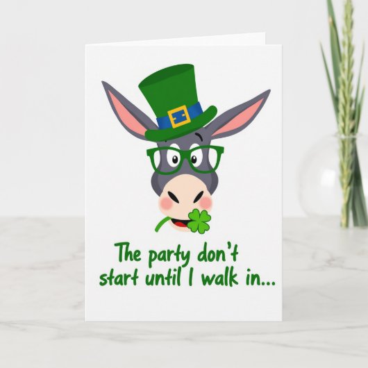 Carte de la Saint-Patrick pour Âne Chanceux (Devant)
