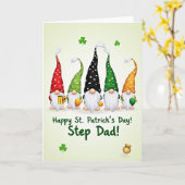 Carte de la Saint-Patrick pour beau-père gnome (Fleur jaune)