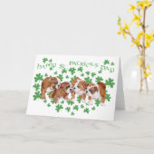 Carte de la Saint-Patrick pour Bouledogue Anglais (Fleur jaune)