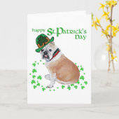 Carte de la Saint-Patrick pour Bouledogue Anglais (Fleur jaune)