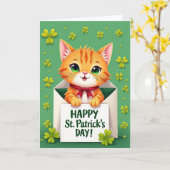 Carte de la Saint-Patrick pour chaton chanceux (Fleur jaune)