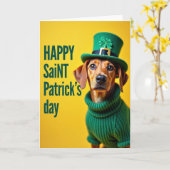 Carte de la Saint-Patrick pour chien chanceux (Fleur jaune)