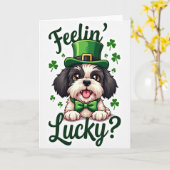 Carte de la Saint-Patrick pour chiot chanceux (Fleur jaune)