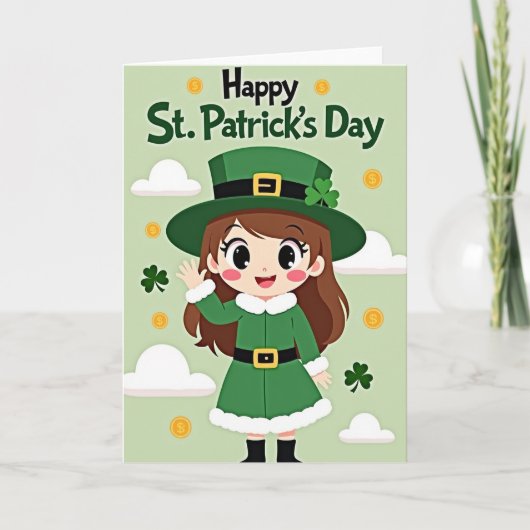 Carte de la Saint-Patrick pour fille (Devant)