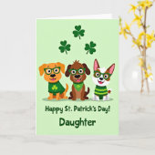 Carte de la Saint-Patrick pour fille (Fleur jaune)
