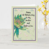 Carte de la Saint Patrick pour Frère et Soeur en D (Fleur jaune)