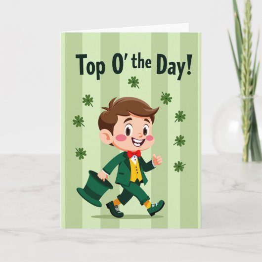 Carte de la Saint-Patrick pour garçon chanceux (Devant)