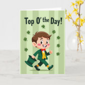 Carte de la Saint-Patrick pour garçon chanceux (Fleur jaune)