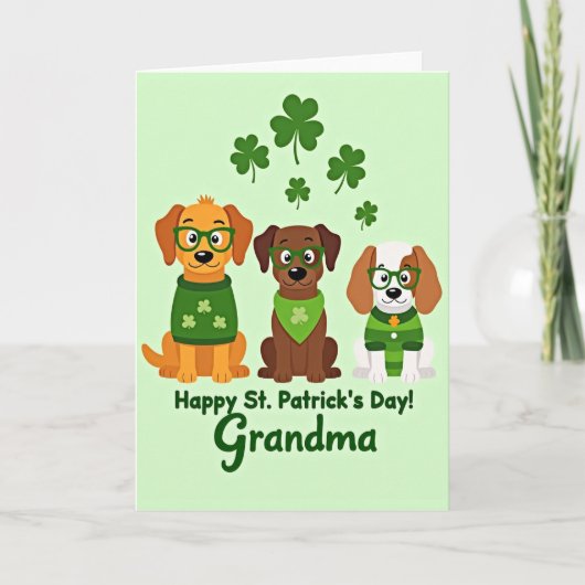Carte de la Saint-Patrick pour grand-mère avec des (Devant)