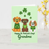 Carte de la Saint-Patrick pour grand-mère avec des (Fleur jaune)