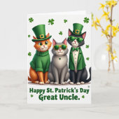 Carte de la Saint-Patrick pour grand-oncle avec ch (Fleur jaune)