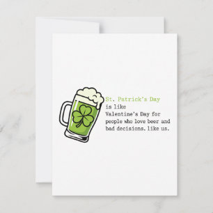 Carte de la Saint-Patrick pour les amateurs de biè