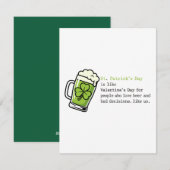 Carte de la Saint-Patrick pour les amateurs de biè (Devant / Derrière)