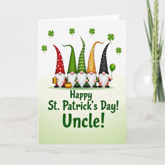 Carte de la Saint-Patrick pour l'oncle avec des lu (Devant)