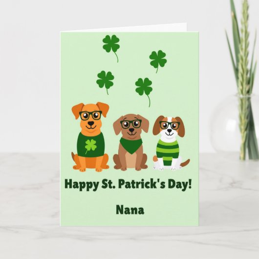 Carte de la Saint-Patrick pour Nana avec des chien (Devant)