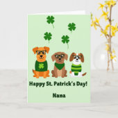 Carte de la Saint-Patrick pour Nana avec des chien (Fleur jaune)