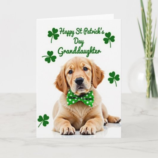 Carte de la Saint-Patrick pour petite-fille avec c (Devant)