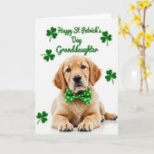 Carte de la Saint-Patrick pour petite-fille avec c (Fleur jaune)