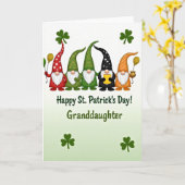 Carte de la Saint-Patrick pour petite-fille Gnome (Fleur jaune)