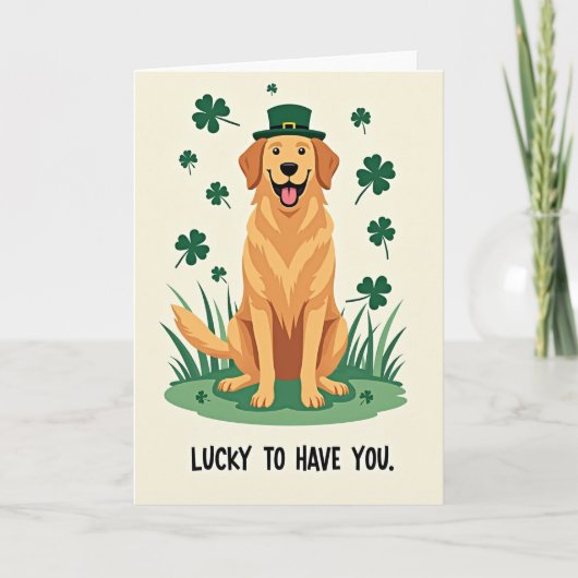Carte de la Saint-Patrick pour Retriever Chanceux (Devant)