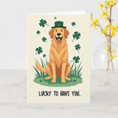 Carte de la Saint-Patrick pour Retriever Chanceux (Fleur jaune)