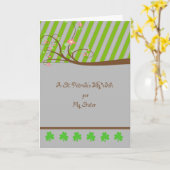 Carte de la Saint Patrick pour soeur (Fleur jaune)